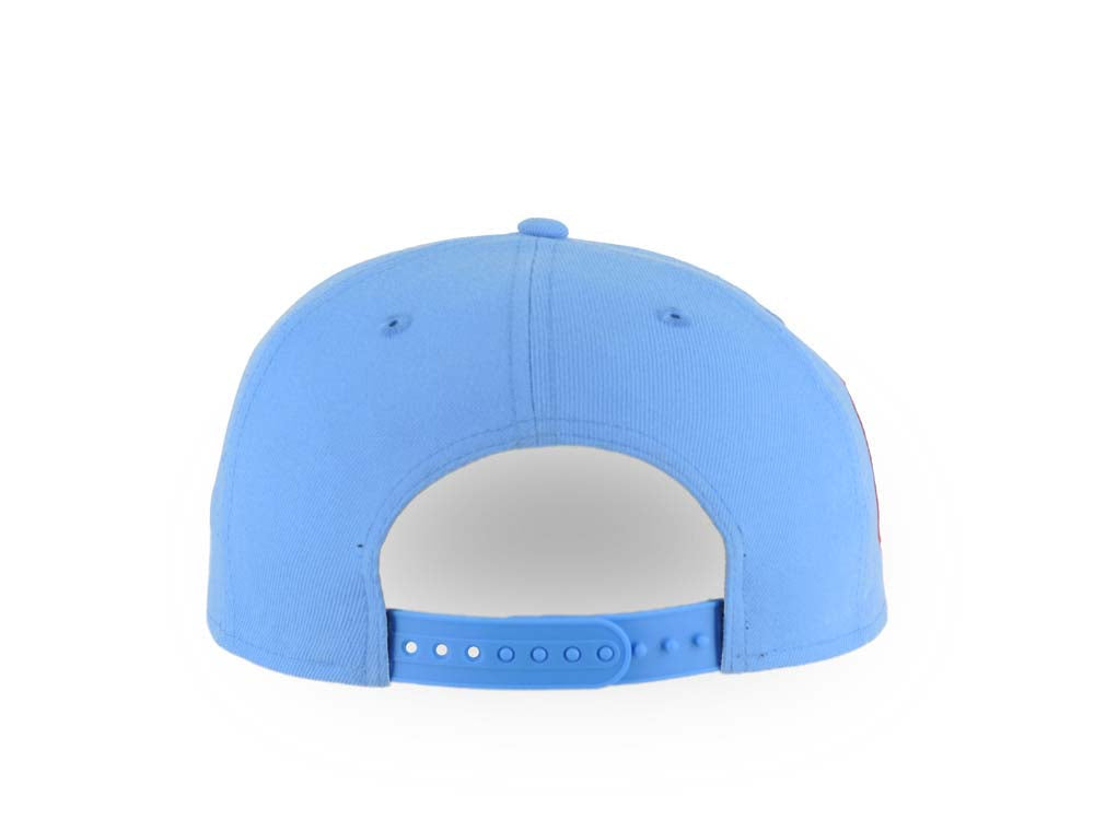 Los Angeles Dodgers New Era MLB 9FORTY 940 Adjustable A-Frame Cap Hat Sky Blue Crown/Visor Black Logo 1984 Stadium Side Patch Gray UV