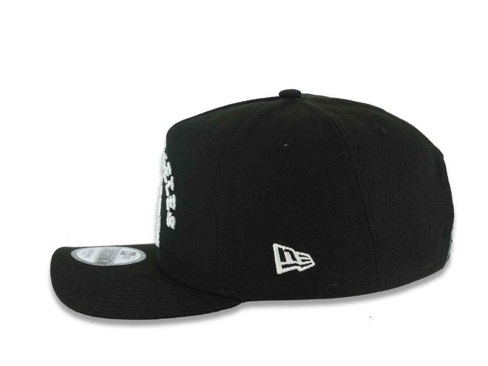 Los Angeles Dodgers New Era MLB 9FORTY 940 Adjustable A-Frame Cap Hat Black Crown/Visor White Logo With Text/Script Gray UV