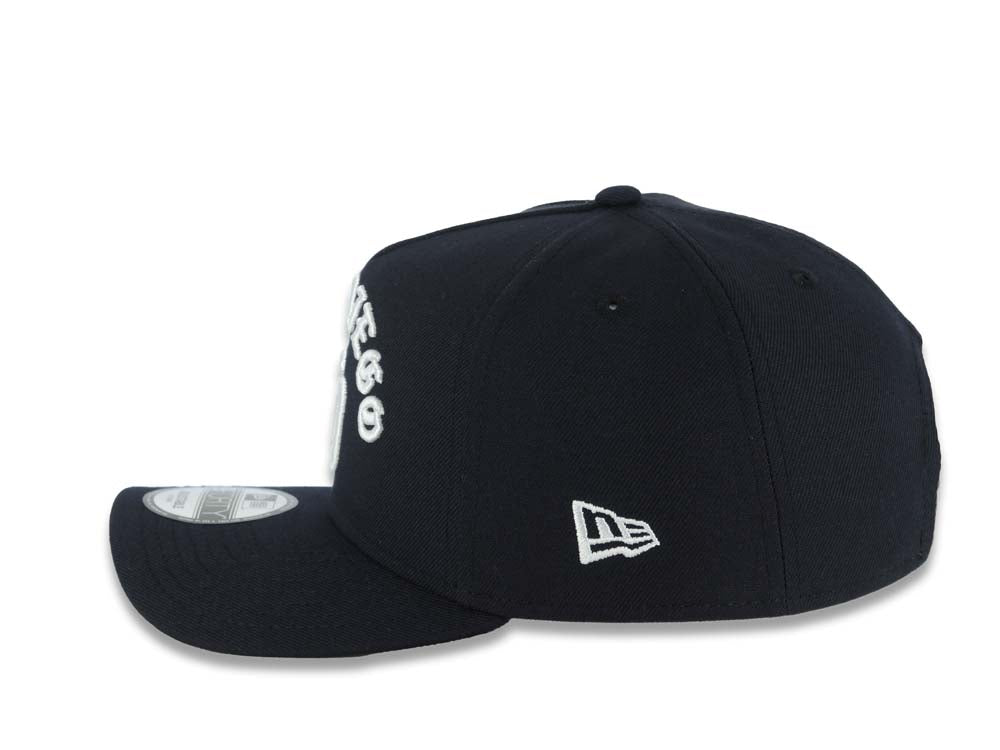 San Diego Padres New Era MLB 9FORTY 940 Adjustable A-Frame Cap Hat Navy Blue Crown/Visor White With Text/Script Logo 1984 World Series Side Patch Gray UV