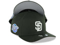 San Diego Padres New Era MLB 9FORTY 940 Adjustable A-Frame Cap Hat Dark Green Crown/Visor Glow White Logo 1998 World Series Side Patch Gray UV