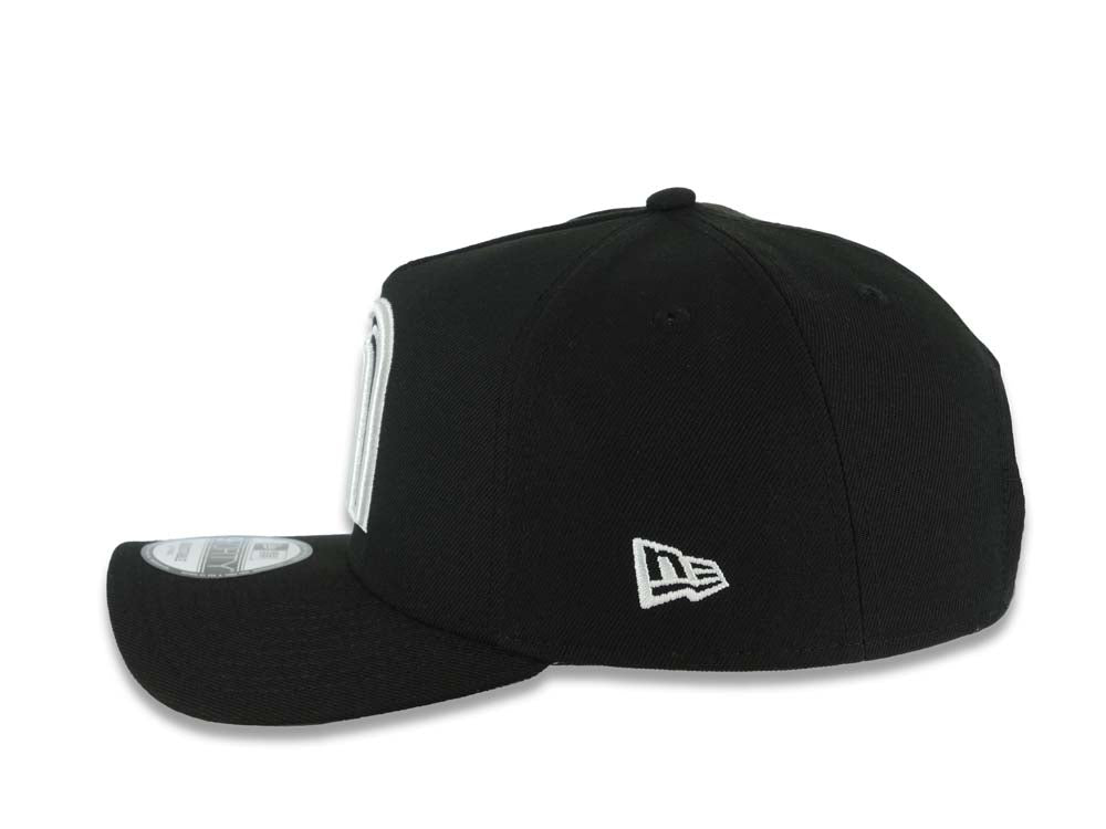 Mexico New Era WBC World Baseball Classic 9FORTY 940 Adjustable A-Frame Cap Hat Black Crown/Visor Black/White Logo Gray UV