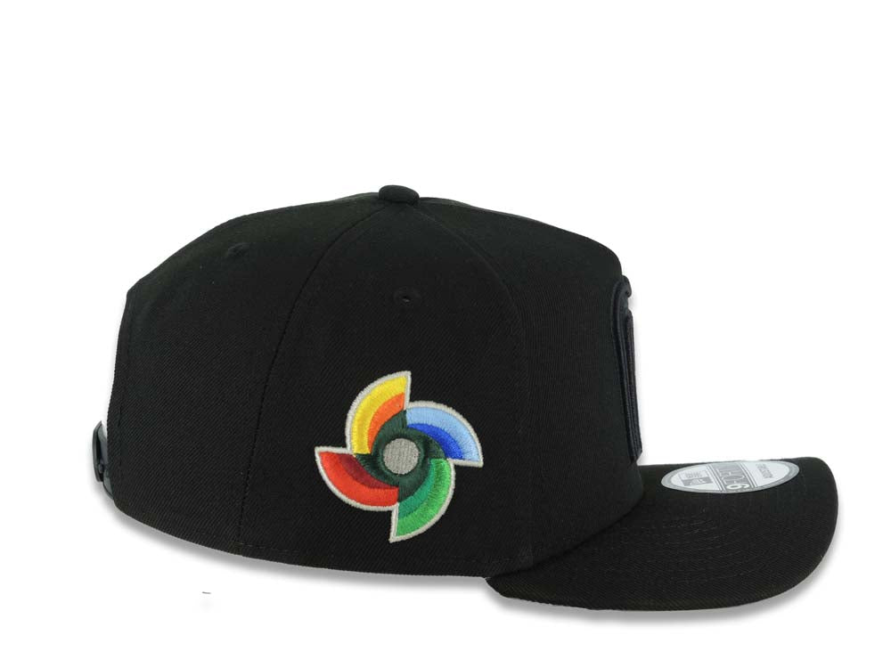Mexico New Era WBC World Baseball Classic 9FORTY 940 Adjustable A-Frame Cap Hat Black Crown/Visor Black Logo Gray UV