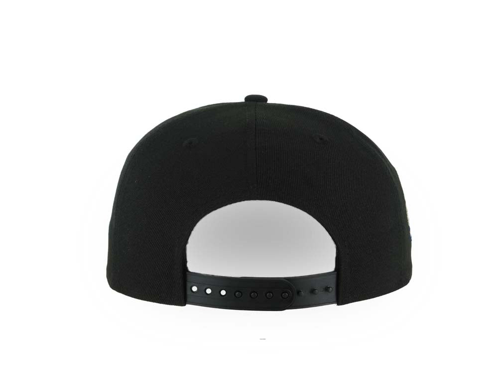 San Diego Padres New Era MLB 9FORTY 940 Adjustable A-Frame  Cap Hat Black Crown/Visor White Logo With South Bay Text/Script 40th Anniversary Side Patch Gray UV