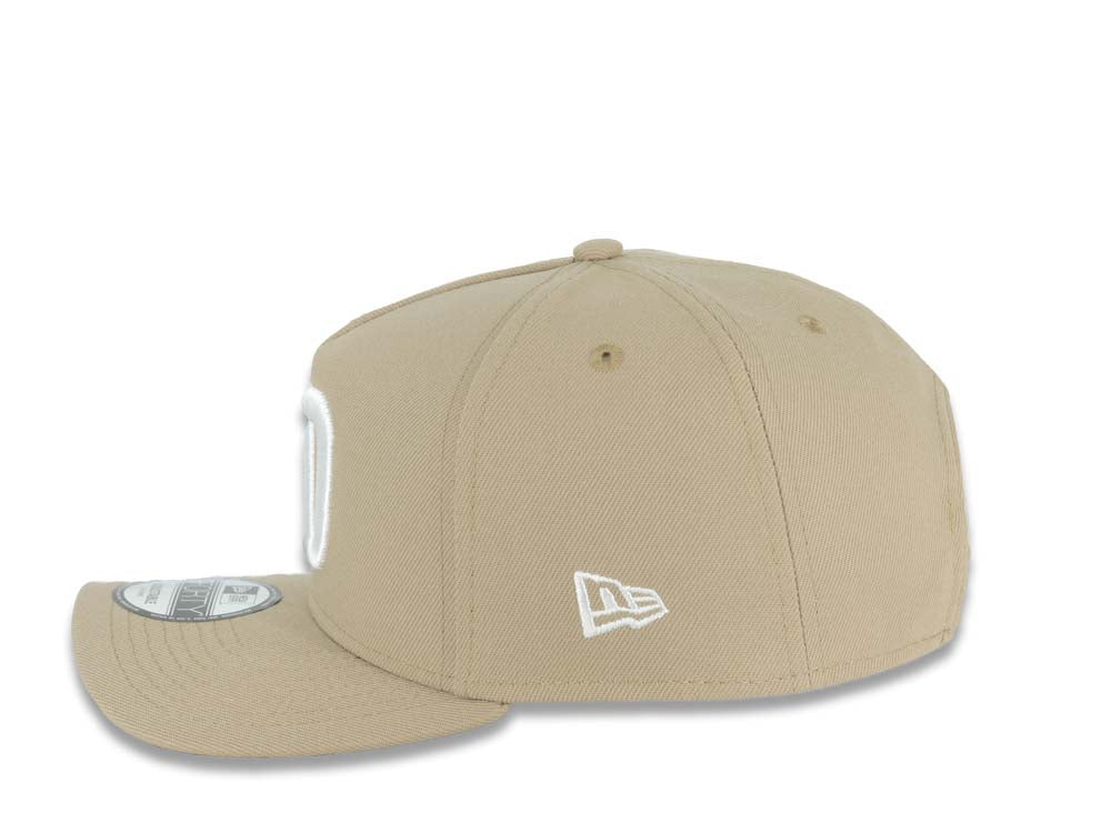 San Diego FC New Era MLS 9FORTY 940 Adjustable A-Frame Cap Hat Khaki Crown/Visor White Logo Gray UV