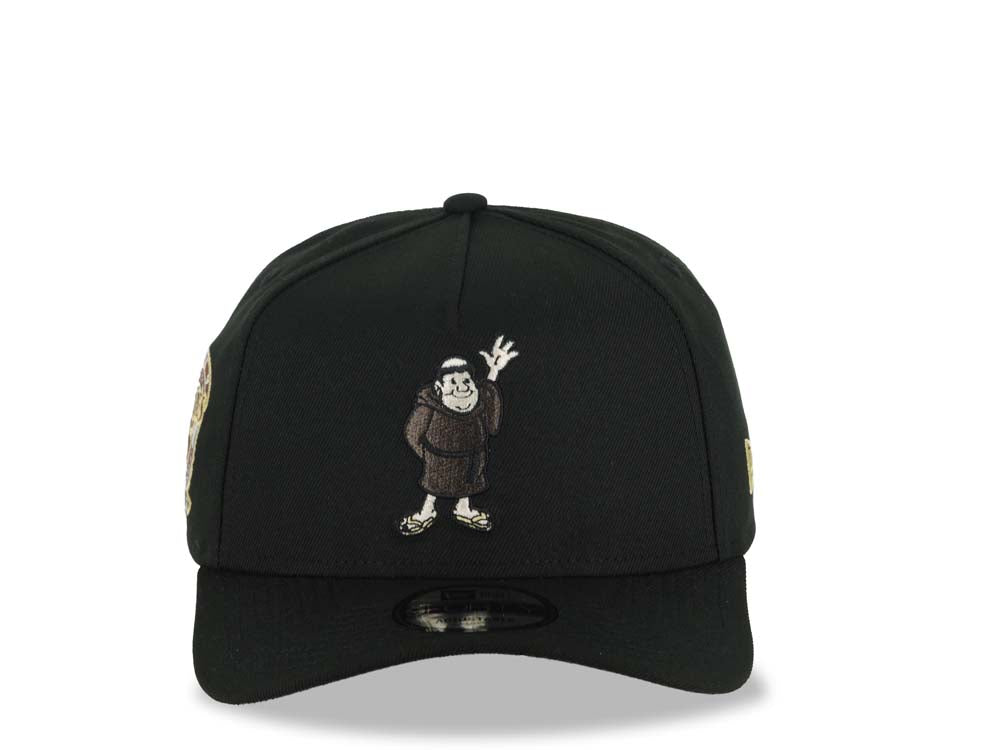 San Diego Padres New Era MLB 9FORTY 940 Adjustable A-Frame Cap Hat Black Crown/Visor Maroon Waving Friar Logo 25th Anniversary Side Patch Gray UV
