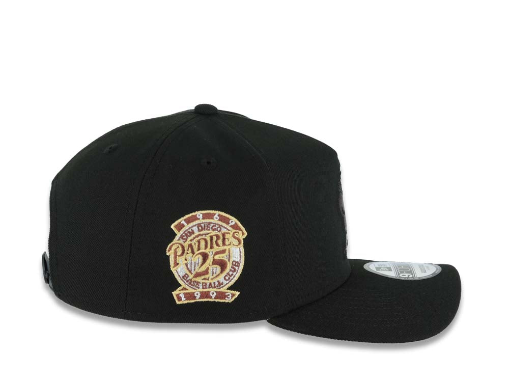 San Diego Padres New Era MLB 9FORTY 940 Adjustable A-Frame Cap Hat Black Crown/Visor Maroon Waving Friar Logo 25th Anniversary Side Patch Gray UV