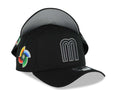 Mexico New Era WBC World Baseball Classic 9FORTY 940 Adjustable A-Frame Cap Hat Black Crown/Visor Black/Dark Gray Logo WBC Side Patch Gray UV