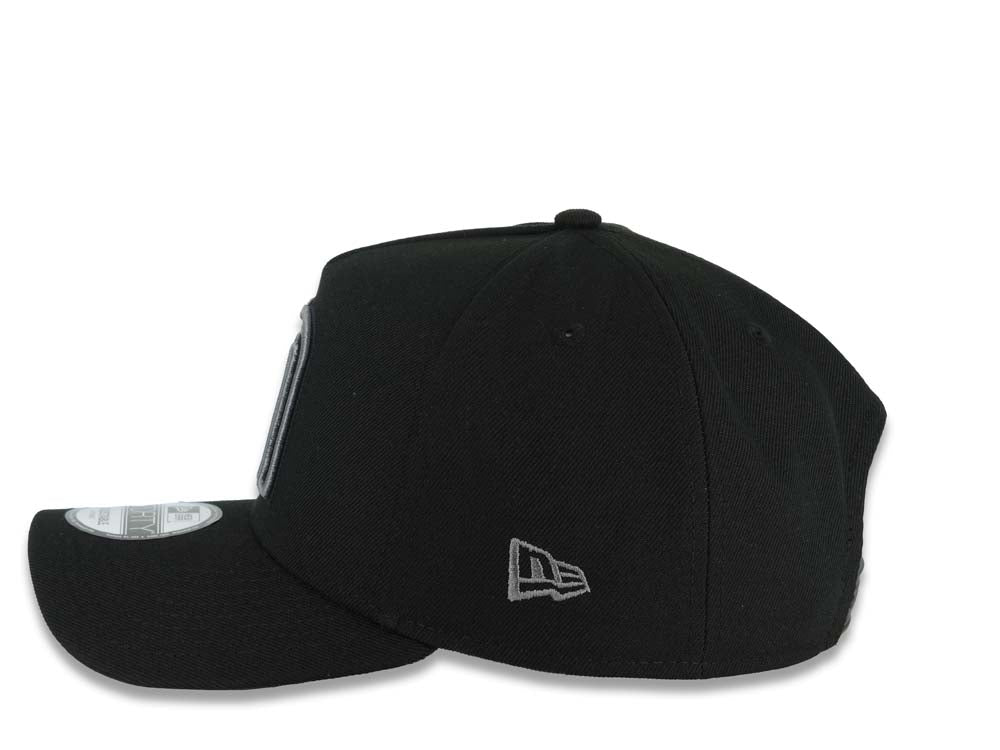 Mexico New Era WBC World Baseball Classic 9FORTY 940 Adjustable A-Frame Cap Hat Black Crown/Visor Black/Dark Gray Logo WBC Side Patch Gray UV