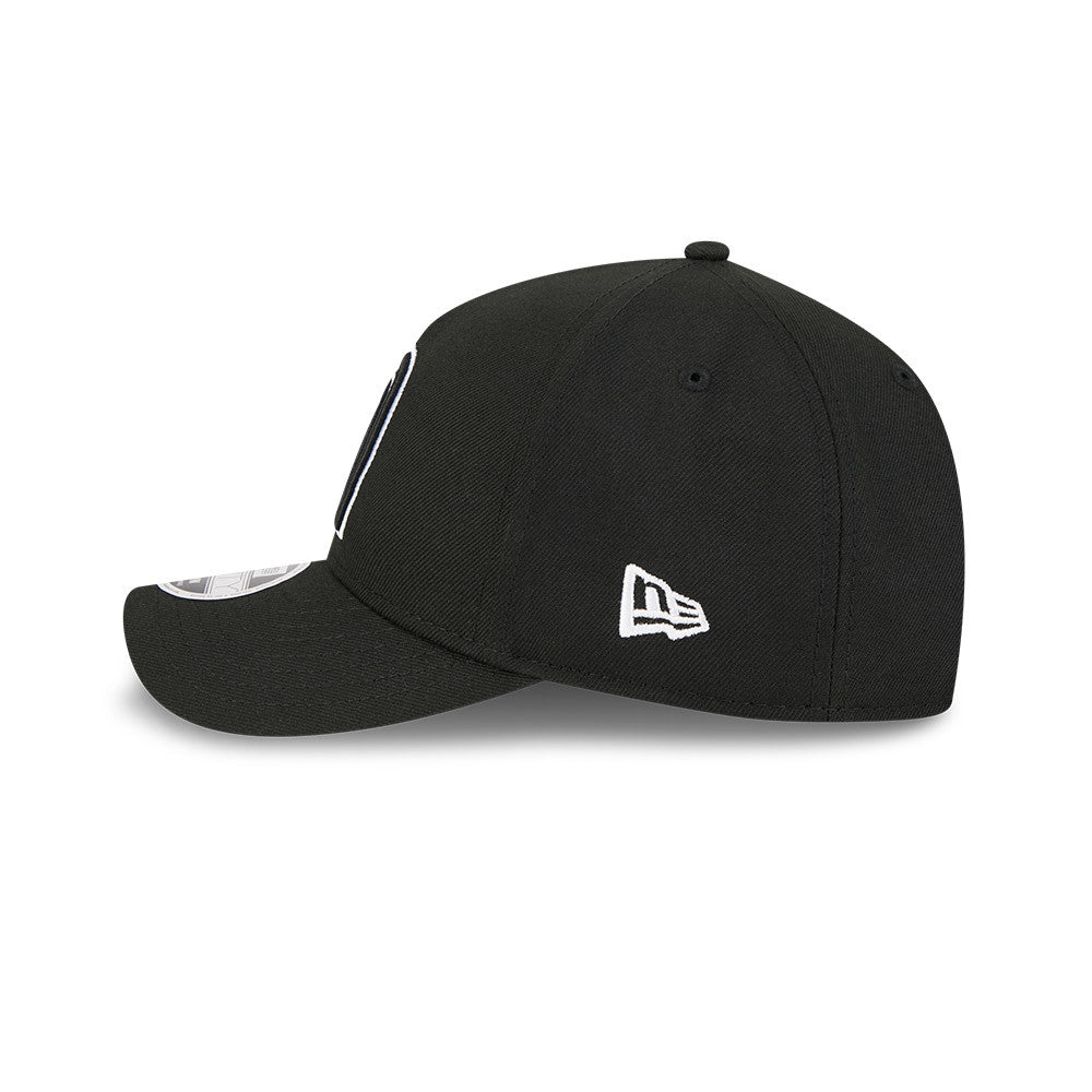 Mexico New Era WBC World Baseball Classic 9FORTY 940 Adjustable A-Frame M-Crown Cap Hat Black Crown/Visor Black/White Logo Mexico Flag Side Patch