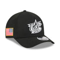 USA New Era WBC World Baseball Classic 9FORTY 940 Adjustable A-Frame M-Crown Cap Hat Black Crown/Visor Black/White Logo USA Flag Side Patch