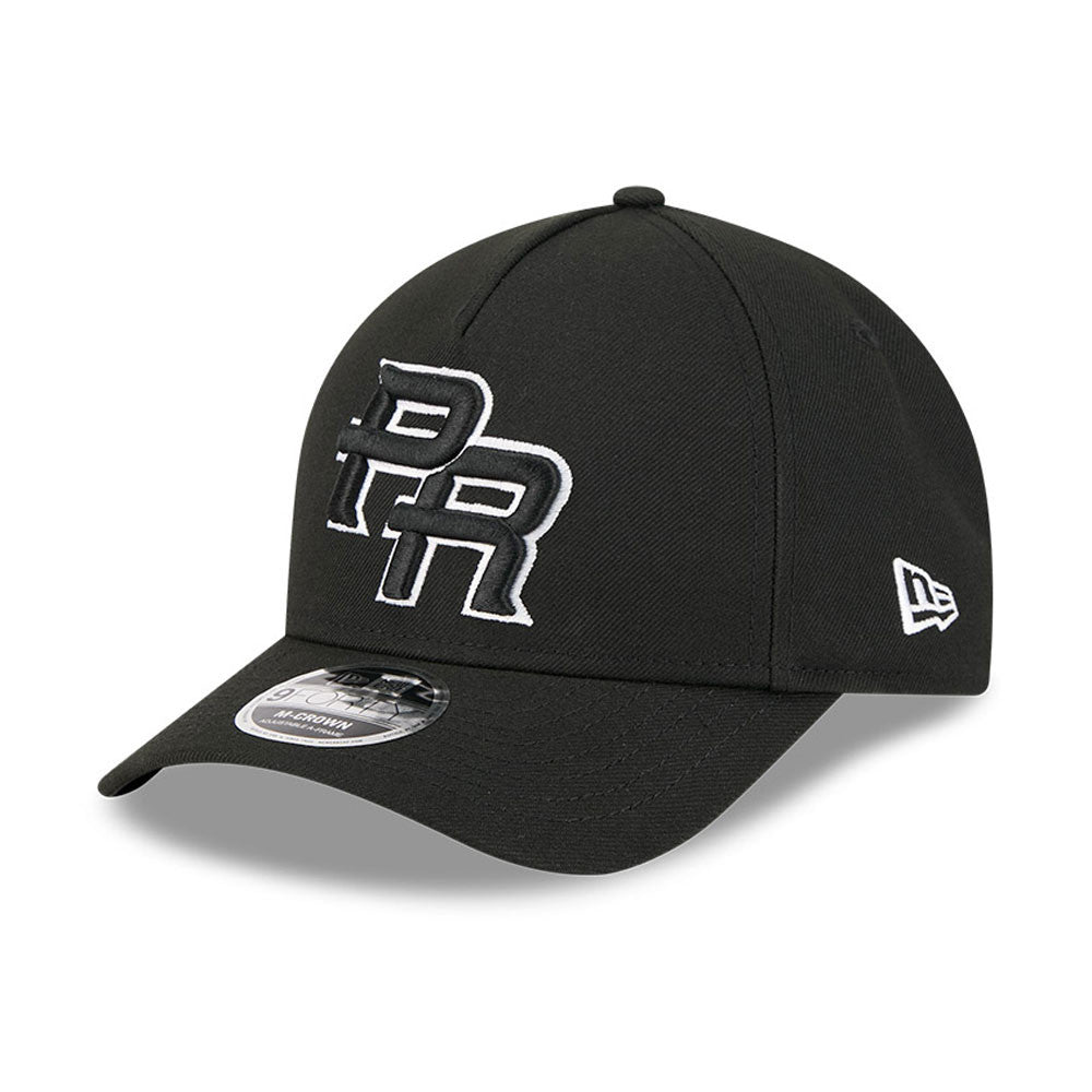 Puerto Rico New Era WBC World Baseball Classic 9FORTY 940 Adjustable A-Frame M-Crown Cap Hat Black Crown/Visor Black/White Logo Puerto Rico Flag Side Patch