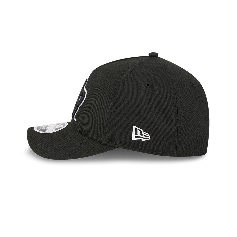Puerto Rico New Era WBC World Baseball Classic 9FORTY 940 Adjustable A-Frame M-Crown Cap Hat Black Crown/Visor Black/White Logo Puerto Rico Flag Side Patch