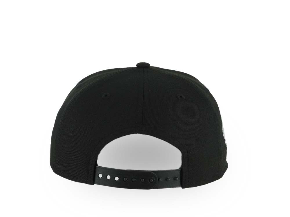 San Diego Padres New Era MLB 9FORTY 940 Adjustable A-Frame Cap Hat Black Crown/Visor Black/White P Logo 40th Anniversary Side Patch Gray UV
