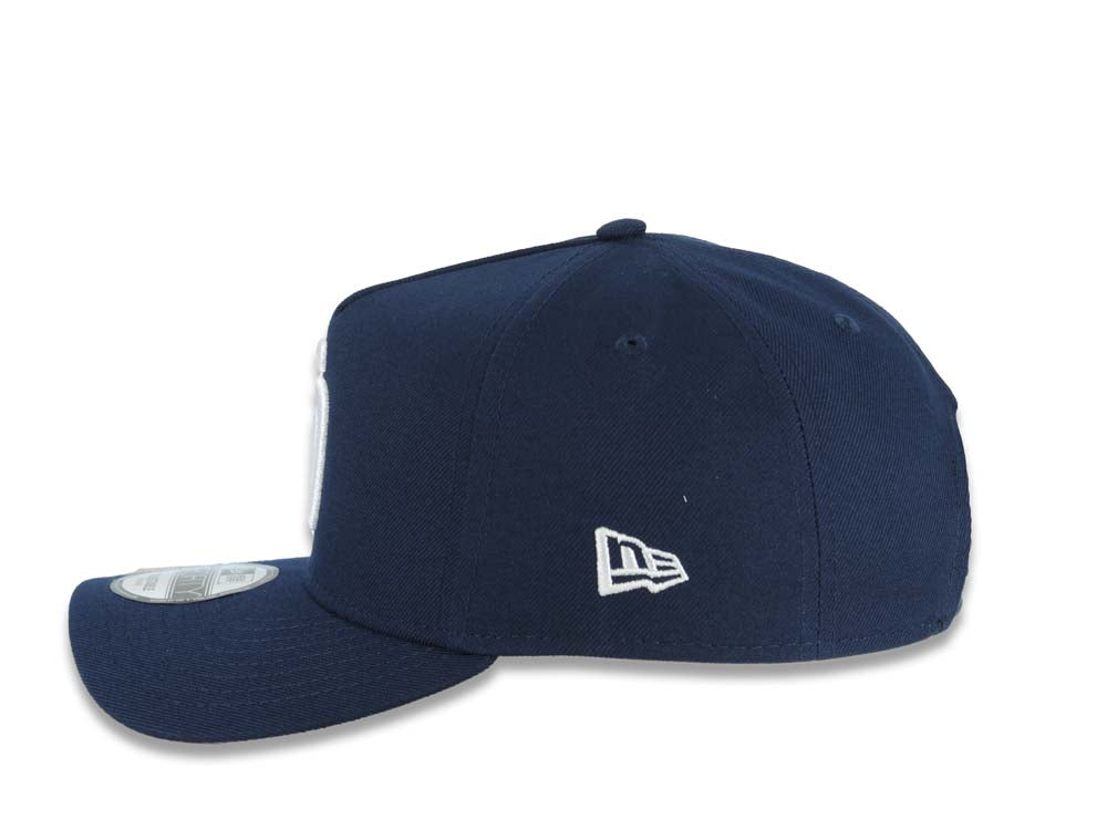 San Diego Padres New Era MLB 9FORTY 940 Adjustable A-Frame Cap Hat Navy Blue Crown/Visor White Logo 25th Anniversary Side Patch Gray UV