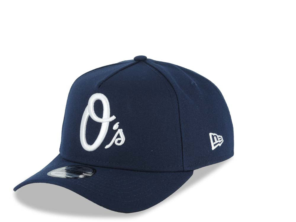 Baltimore Orioles New Era MLB 9FORTY 940 Adjustable A-Frame Cap Hat Navy Blue Crown/Visor White Logo 1983 World Series Side Patch Gray UV
