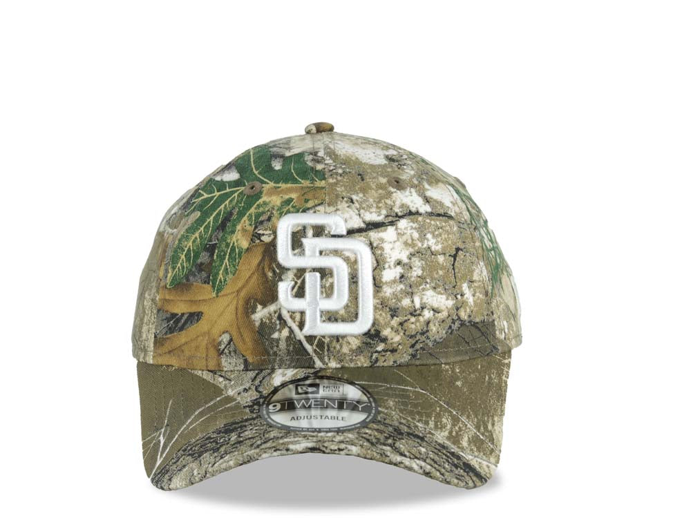 San Diego Padres New Era MLB 9TWENTY 920 Adjustable Cap Hat Real Tree Edge Camo Crown/Visor White Logo