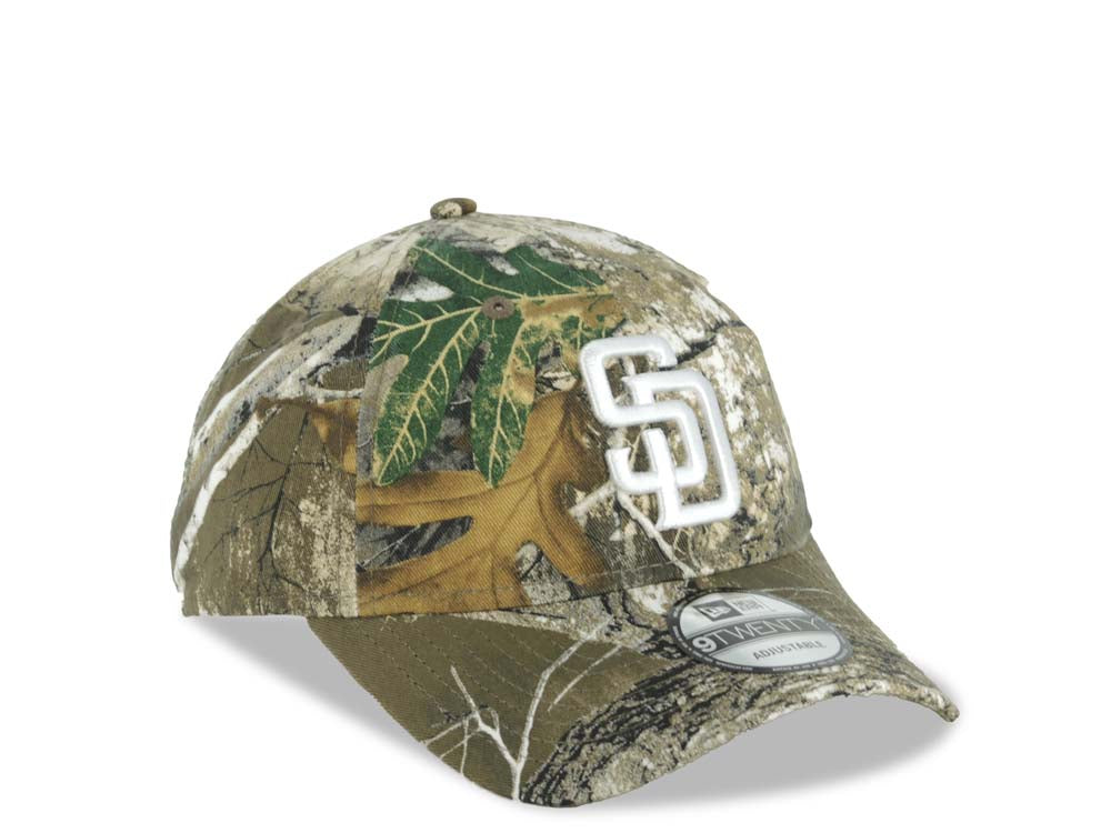 San Diego Padres New Era MLB 9TWENTY 920 Adjustable Cap Hat Real Tree Edge Camo Crown/Visor White Logo