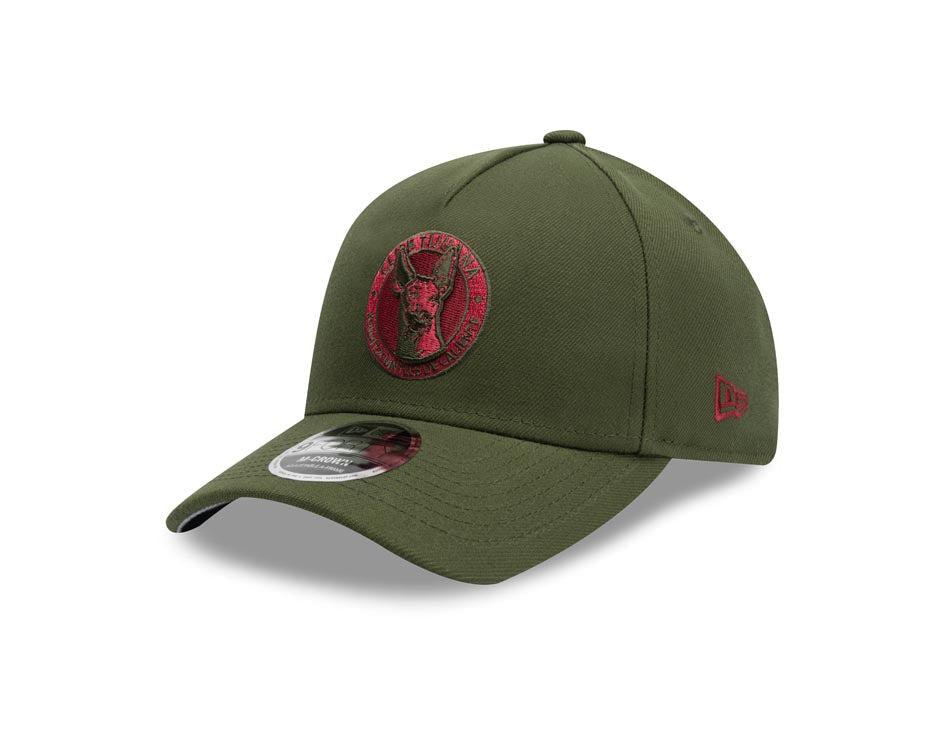 Xolos de Tijuana New Era Liga MX 9FORTY 940 Adjustable M-crown Cap Hat Black Crown/Visor Maroon/Olive Logo Gray UV