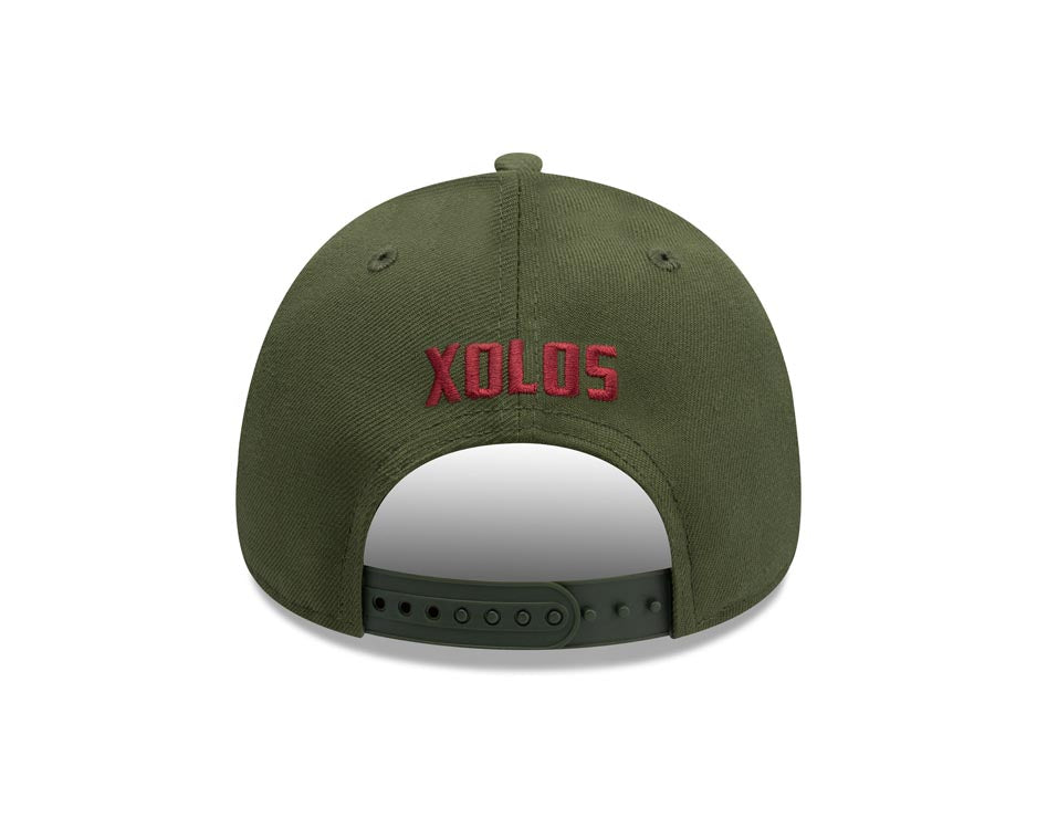 Xolos de Tijuana New Era Liga MX 9FORTY 940 Adjustable M-crown Cap Hat Black Crown/Visor Maroon/Olive Logo Gray UV