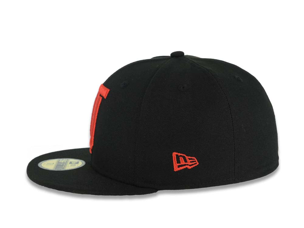 Tijuana Toros New Era LMB 59FIFTY 5950 Fitted Cap Hat Black Crown/Visor Red Logo Gray UV