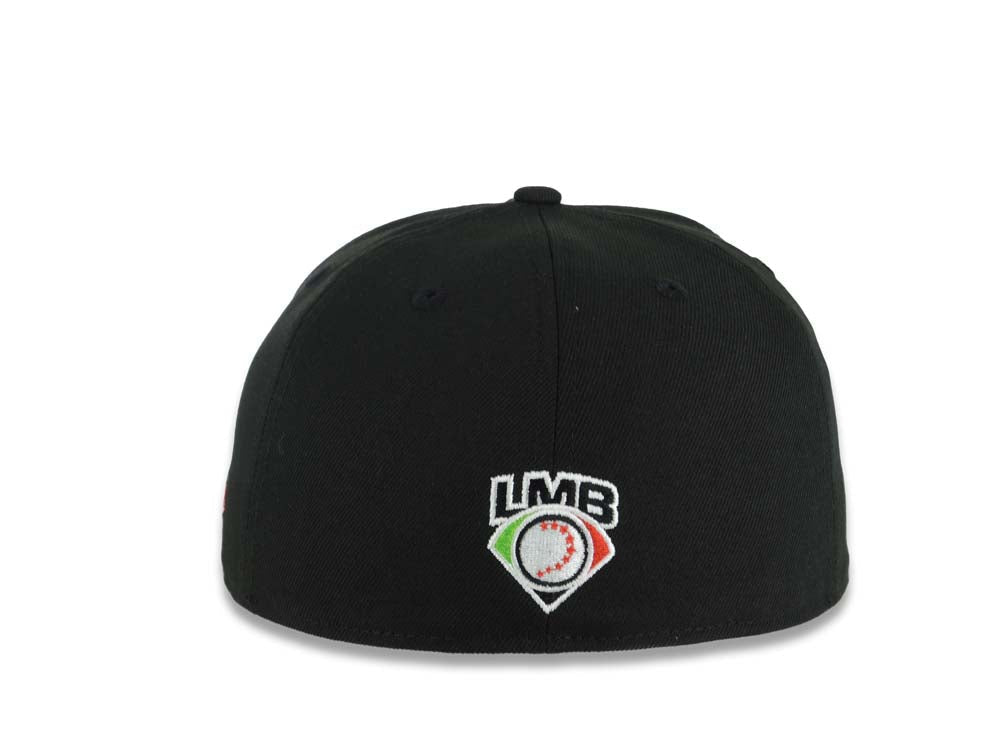 Tijuana Toros New Era LMB 59FIFTY 5950 Fitted Cap Hat Black Crown/Visor Red Logo Gray UV