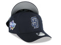 San Diego Padres New Era MLB 9FORTY 940 Adjustable A-Frame Cap Hat Navy Blue Crown/Visor Navy Blue Logo 1998 World Series Side Patch