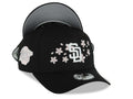 San Diego Padres New Era MLB 9FORTY 940 Adjustable A-Frame Cap Hat Black Crown/Visor White Logo With Pink Rose 1998 World Series Side Patch