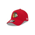 Chicago Blackhawks NHL 9FORTY 940 Adjustable A-Frame Cap Hat Red Crown/Visor Team Color Logo Gray UV