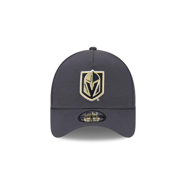 Las Vegas Golden Knights New Era NHL 9Forty 940 Adjustable A-Frame Cap Hat Dark Gray Crown/Visor Team Color Logo Gray UV