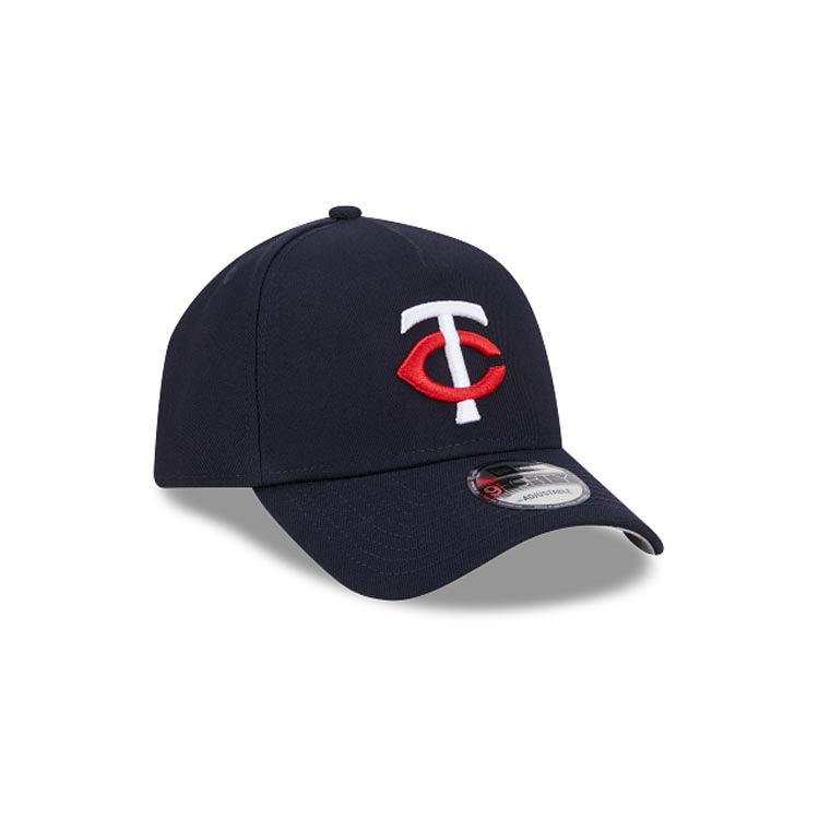 Minnesota Twins New Era MLB 9FORTY 940 Adjustable A-Frame Cap Hat Navy Blue Crown/Visor Team Color Logo Gray UV