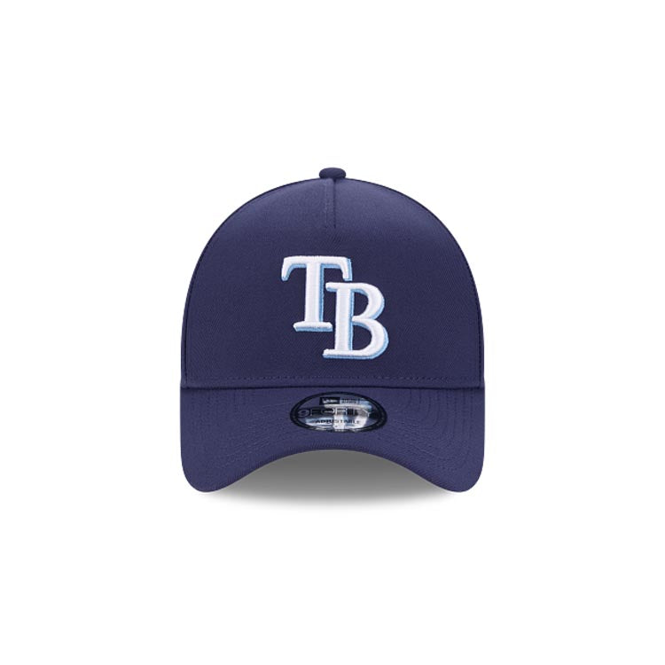 Tampa Bay Rays New Era MLB 9FORTY 940 Adjustable A-Frame Cap Hat Navy Blue Crown/Visor Team Color Logo Gray UV