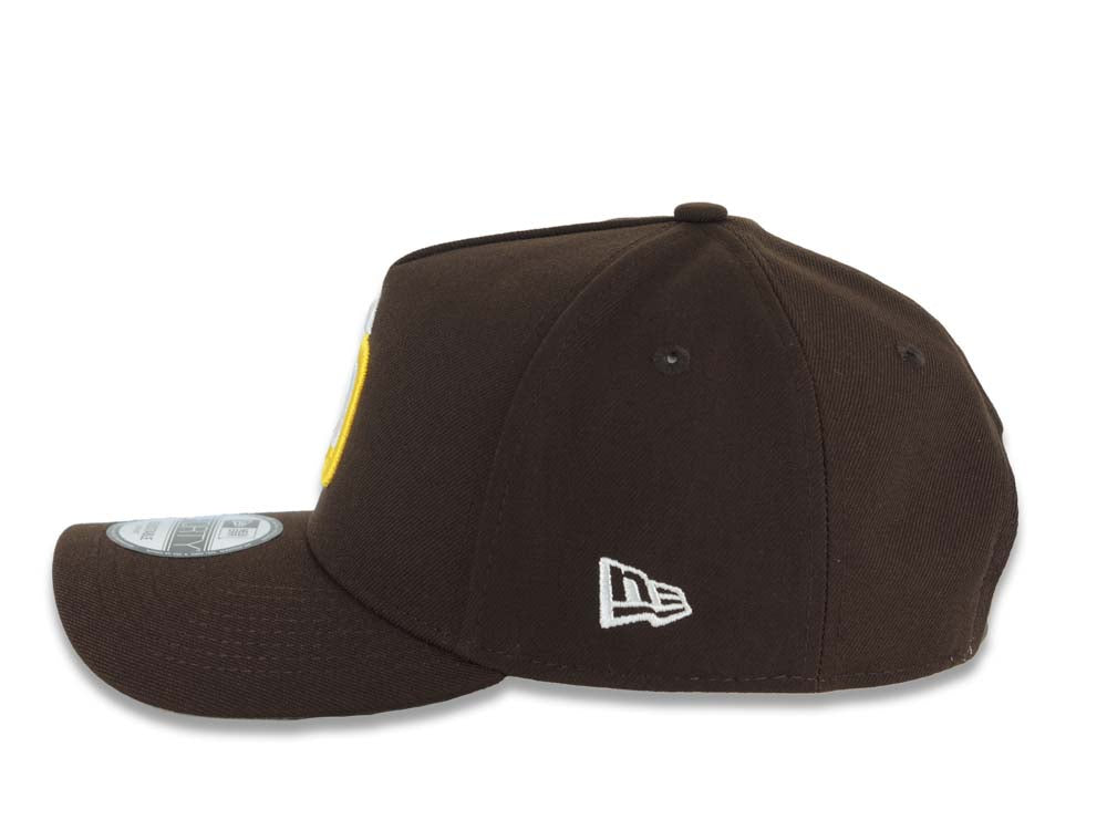 San Diego Padres New Era MLB 9FORTY 940 Adjustable A-Frame Cap Hat Brown Crown/Visor White/Yellow Logo 2016 All-Star Game Side Patch