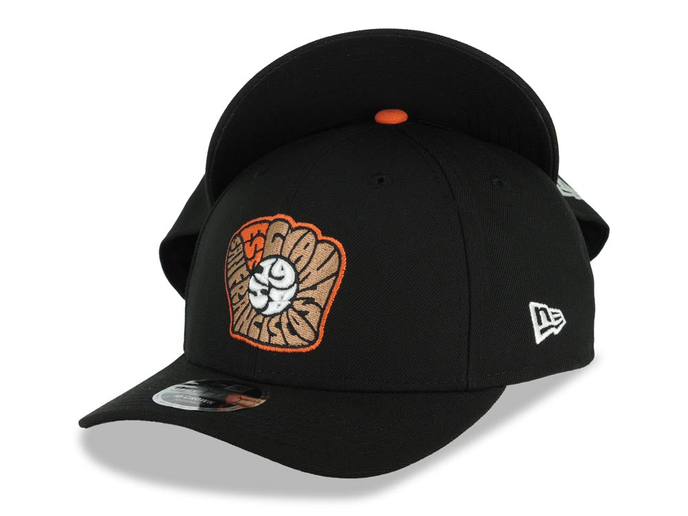 San Francisco Giants New Era MLB 9FORTY 940 Adjustable Cap Hat Black Crown/Visor White/Orange Glove Logo (City Connect)