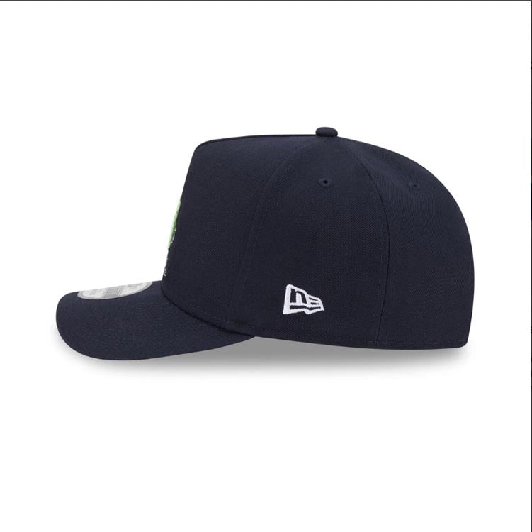 New York Yankees New Era MLB 9FIFTY 950 Snapback A-Frame Cap Hat Navy Blue Crown/Visor Green Logo Liberty Cartoon