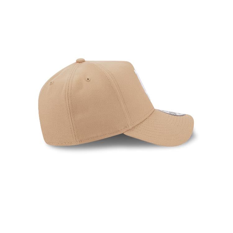 Los Angeles Dodgers New Era MLB 9FORTY 940 Adjustable A-Frame Cap Hat Khaki Crown/Visor White Logo Green UV