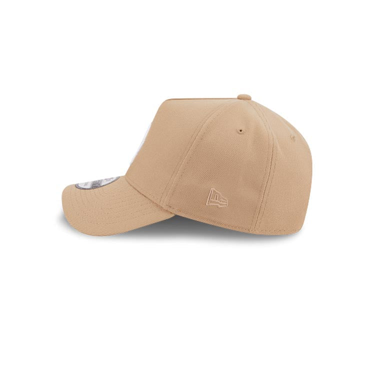 Los Angeles Dodgers New Era MLB 9FORTY 940 Adjustable A-Frame Cap Hat Khaki Crown/Visor White Logo Green UV