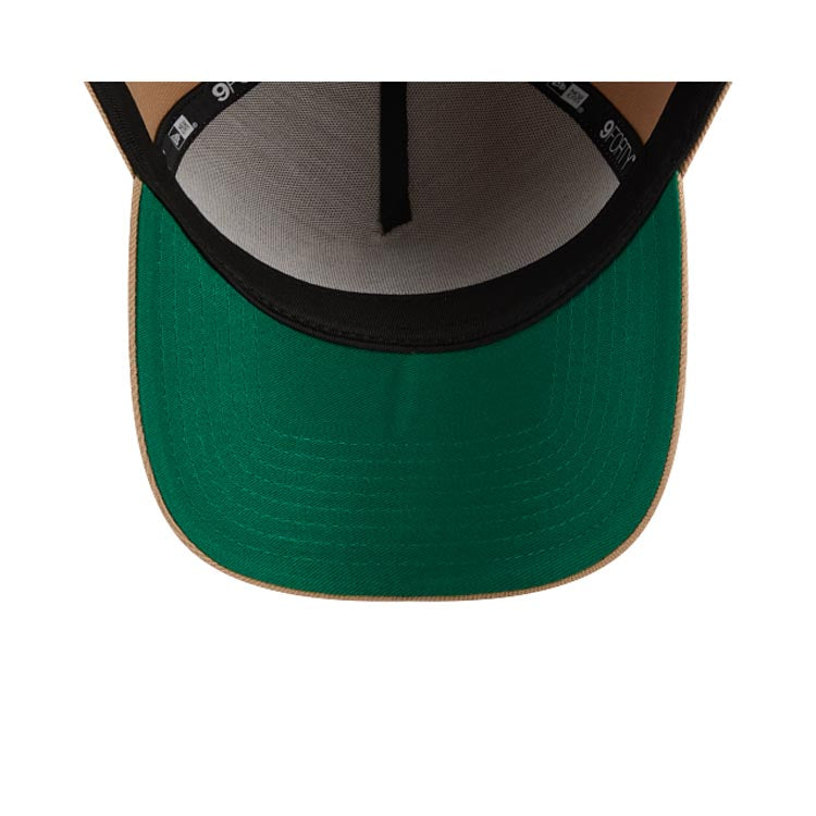 Los Angeles Dodgers New Era MLB 9FORTY 940 Adjustable A-Frame Cap Hat Khaki Crown/Visor White Logo Green UV