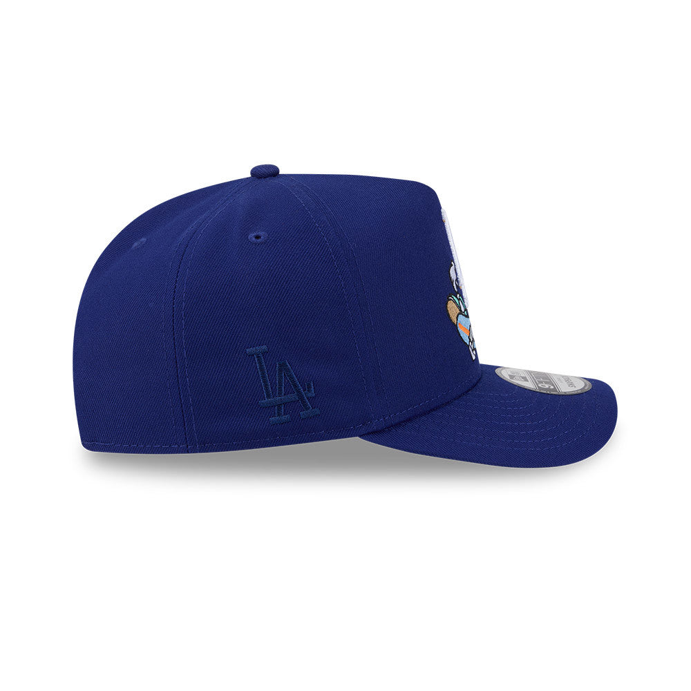 Los Angeles Dodgers New Era MLB 9FORTY 940 A-Frame Snapback Cap Hat Royal Blue Crown/Visor Team Color Logo With Skateboarding Cartoon