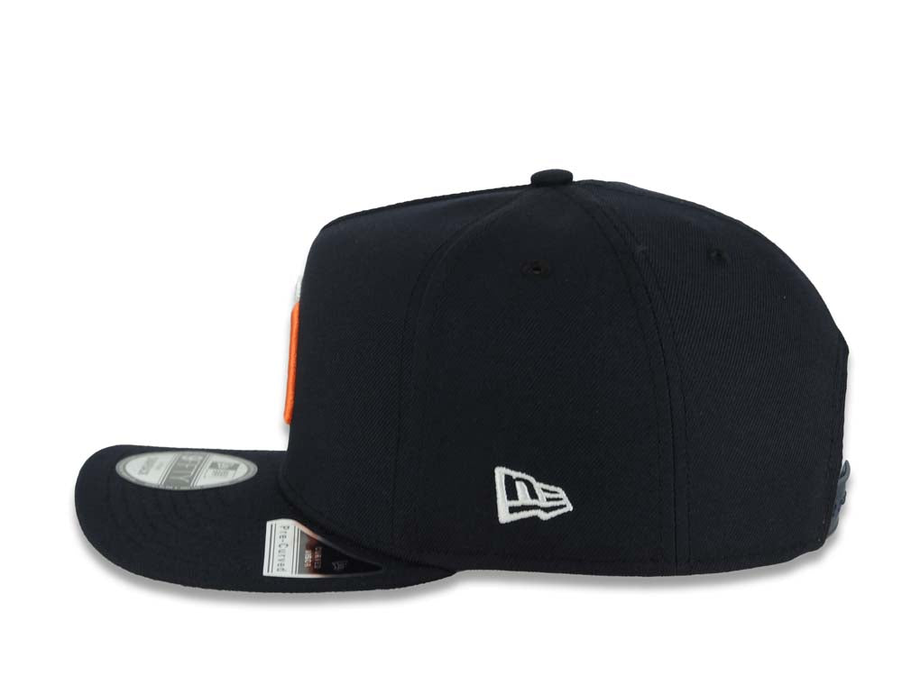 San Diego Padres New Era MLB 9FIFTY 950 A-Frame Snapback Cap Hat Navy Blue Crown/Visor White/Orange Logo 1998 World Series Side Patch Gray UV