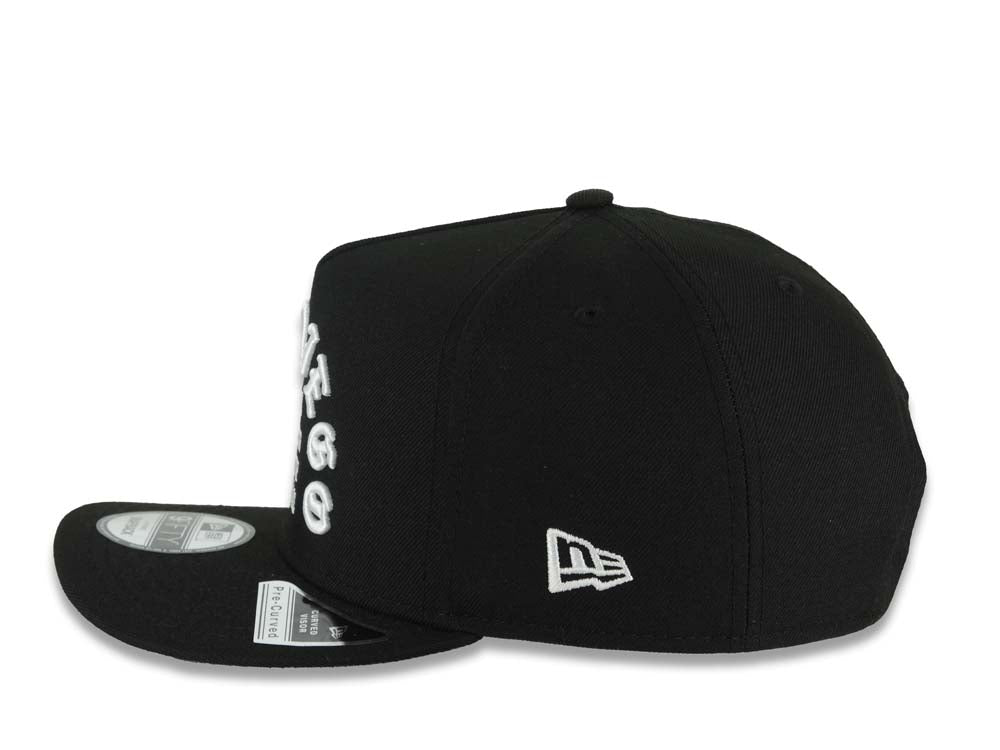 San Diego Padres New Era MLB 9FIFTY 950 Snapback A-Frame Cap Hat Black Crown/Visor White Logo 1969 Major League Baseball 40th Anniversary Side Patch