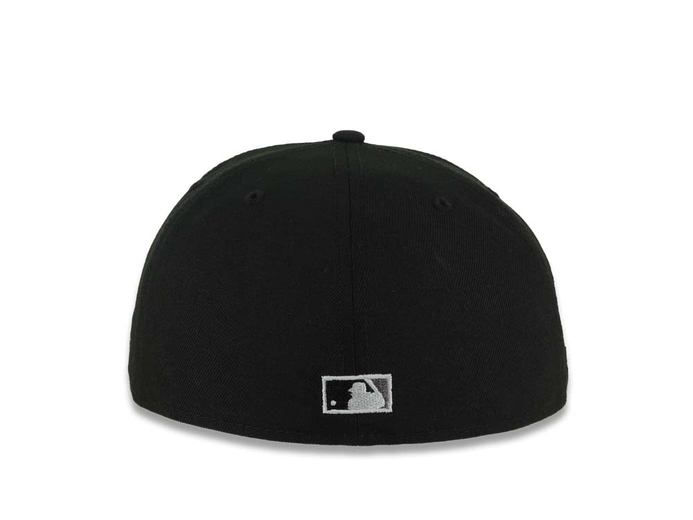 San Diego Padres New Era MLB 59FIFTY 5950 Fitted Cap Hat Black Crown/Visor Black/Gray Baseball Club Logo Petco Park 10 Years Side Patch Gray UV