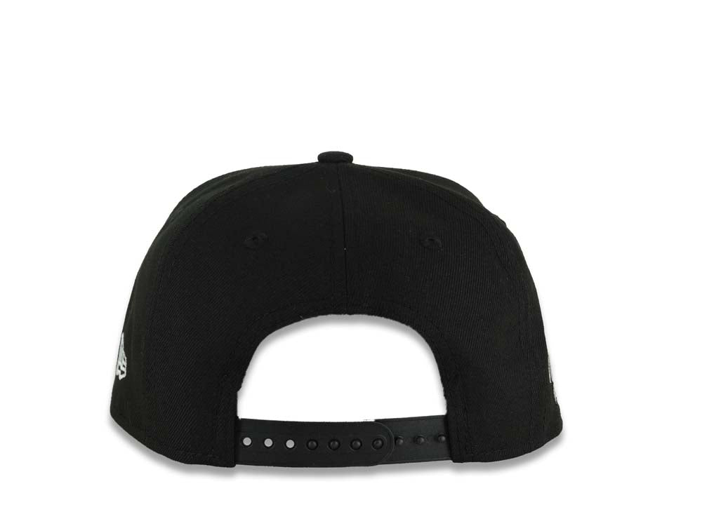 (Youth)San Diego Padres New Era MLB 9FIFTY 950 Kid Snapback Cap Hat Black Crown/Visor White Logo With Palm Tree 10 Years Petcopark Side Patch Gray UV