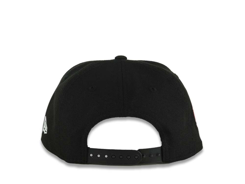 (Youth) San Diego Padres New Era MLB 9FIFTY 950 Kid Snapback Cap Hat Black Crown/Visor White Logo With Rose 40th Anniversary Side Patch Gray UV