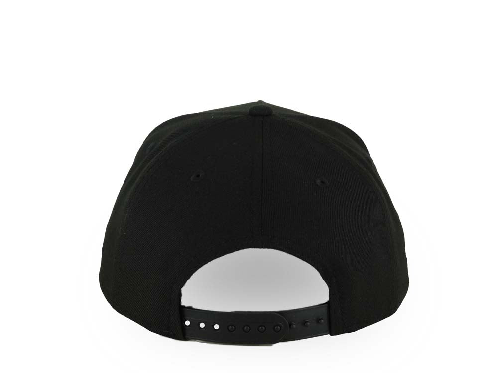 Puerto Rico New Era 9FORTY 940 Adjustable A-Frame Cap Hat Black Crown/Visor Red/White/Yellow Flower Logo World Baseball Classic Side Patch Gray UV