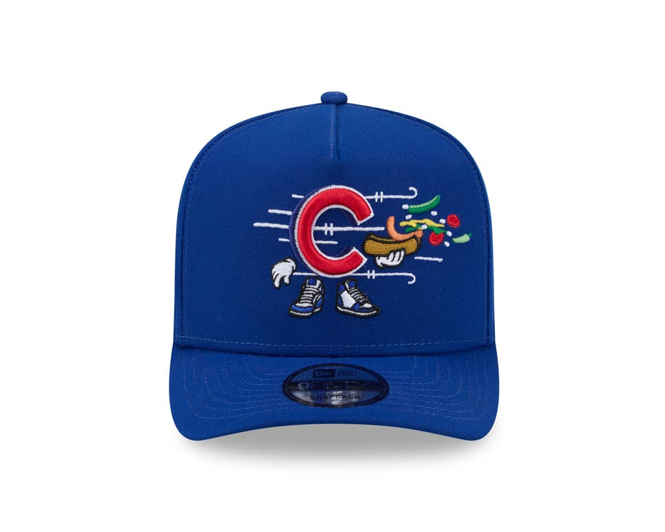 Chicago Cubs New Era MLB 9FIFTY 950 Snapback A-Frame Cap Hat Royal Blue Crown/Visor Red/White Logo With Cartoon Gray UV