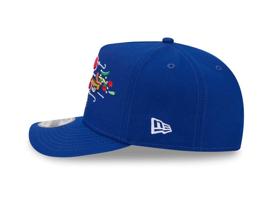Chicago Cubs New Era MLB 9FIFTY 950 Snapback A-Frame Cap Hat Royal Blue Crown/Visor Red/White Logo With Cartoon Gray UV