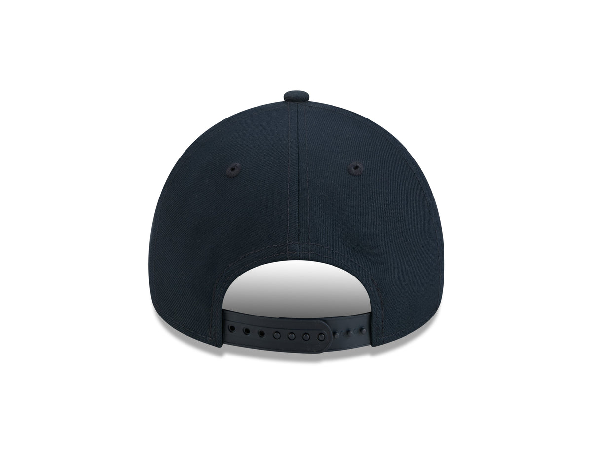San Diego Padres New Era MLB 9FORTY 940 Adjustable A-Frame Cap Hat Navy Blue Crown/Visor White/Magenta/Yellow Script Logo SD Patch (2026 City Connect 2.0)