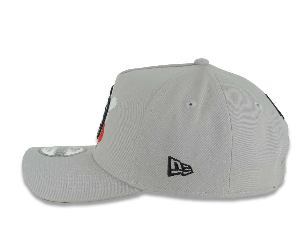 (Capland Exclusive) San Diego Padres New Era MLB 9FORTY 940 Adjustable A-Frame Gray Cap Hat Black/White/Red Splatter Logo Petco Park 20 Years Patch