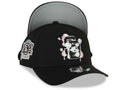 (Capland Exclusive) San Diego Padres New Era MLB 9FORTY 940 Adjustable A-Frame Black Cap Hat Black/White/Pink Splatter Logo Stadium Side Patch