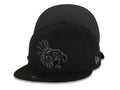 Mexico New Era 59FIFTY 5950 Fitted Cap Hat Black Crown/Visor Black/Dark Gray Aztec Headdress Logo Dark Gray UV